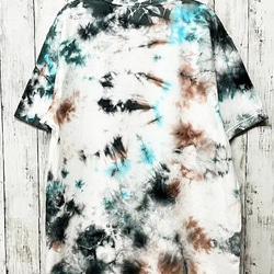 タイダイ染め Tシャツ　Lサイズ　グリーン×ブラウンミックス　ムラ染め　 Hippies Dye HD21-03 3枚目の画像