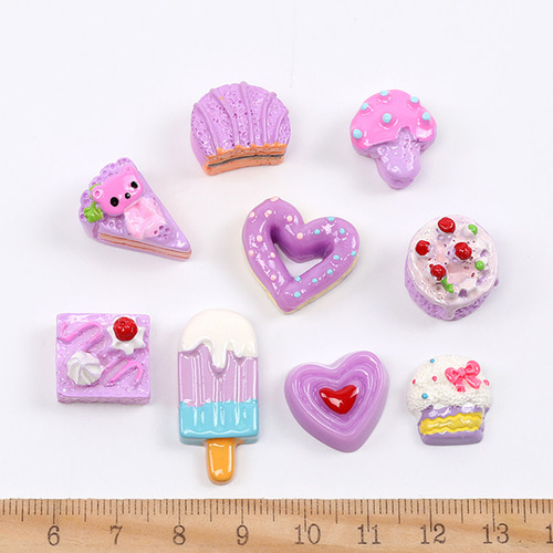 デコパーツ A4905 30個 樹脂デコパーツ ミックス スイーツ 樹脂貼付けパーツ 3 x