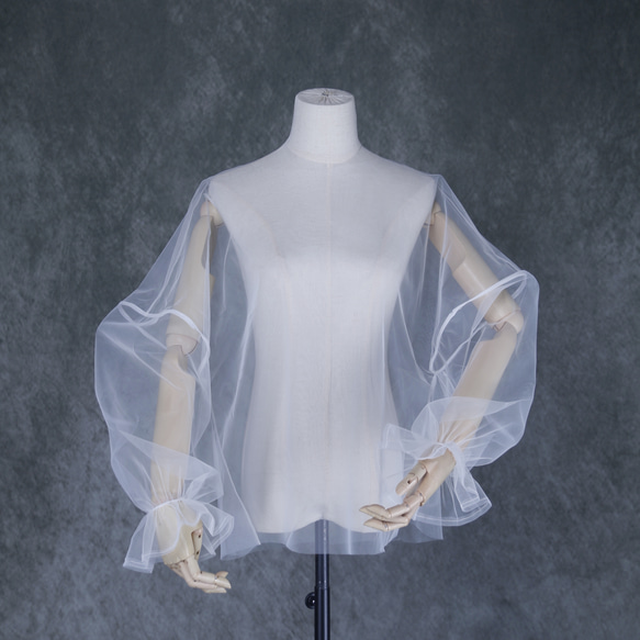 ウェディングドレス専用 ボレロ シースルーボレロ ドロップショルダー  