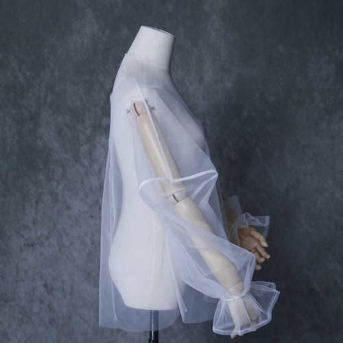 ウェディングドレス専用 ボレロ シースルーボレロ ドロップショルダー  