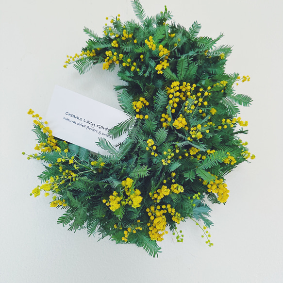 【Mimosa】1ミモザの三日月リース2024  crescent wreath 1枚目の画像