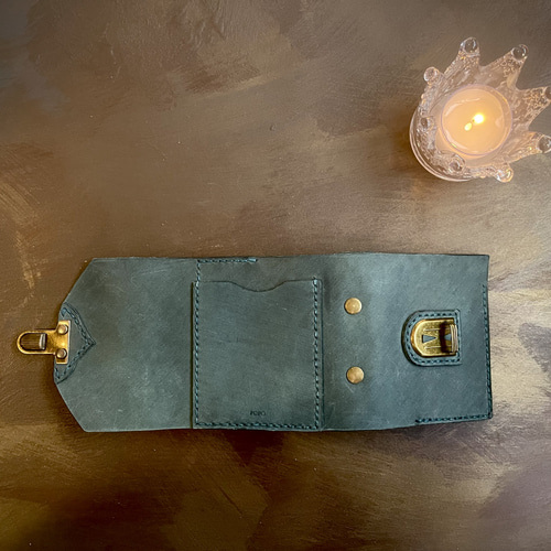 お財布手帳】 本革 システム手帳 ミニ3穴 手帳 財布 （水色） その他