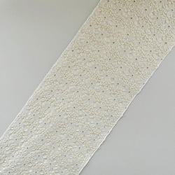 半衿 花の刺繍のコットンレース エクリュ オフ白にキナリ 半襟 洗える 綿レース 8枚目の画像