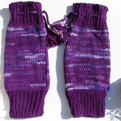 手織純羊毛針織襪套/編織羊毛襪套/內刷毛襪套/保暖襪套-紫色漸層 北歐針織編織 情人節禮物聖誕節交換禮物 好友生日禮物 第2張的照片