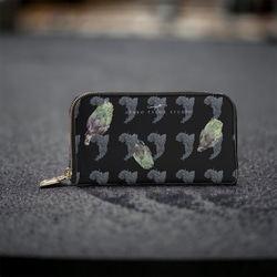 【受注生産】英国高級ナッパレザー　黒ブドウとアーティチョークラウンドファスナー財布 1枚目の画像