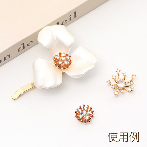 M12792-B 6個 立体花芯パーツ フラワーパーツ 爪立て花座