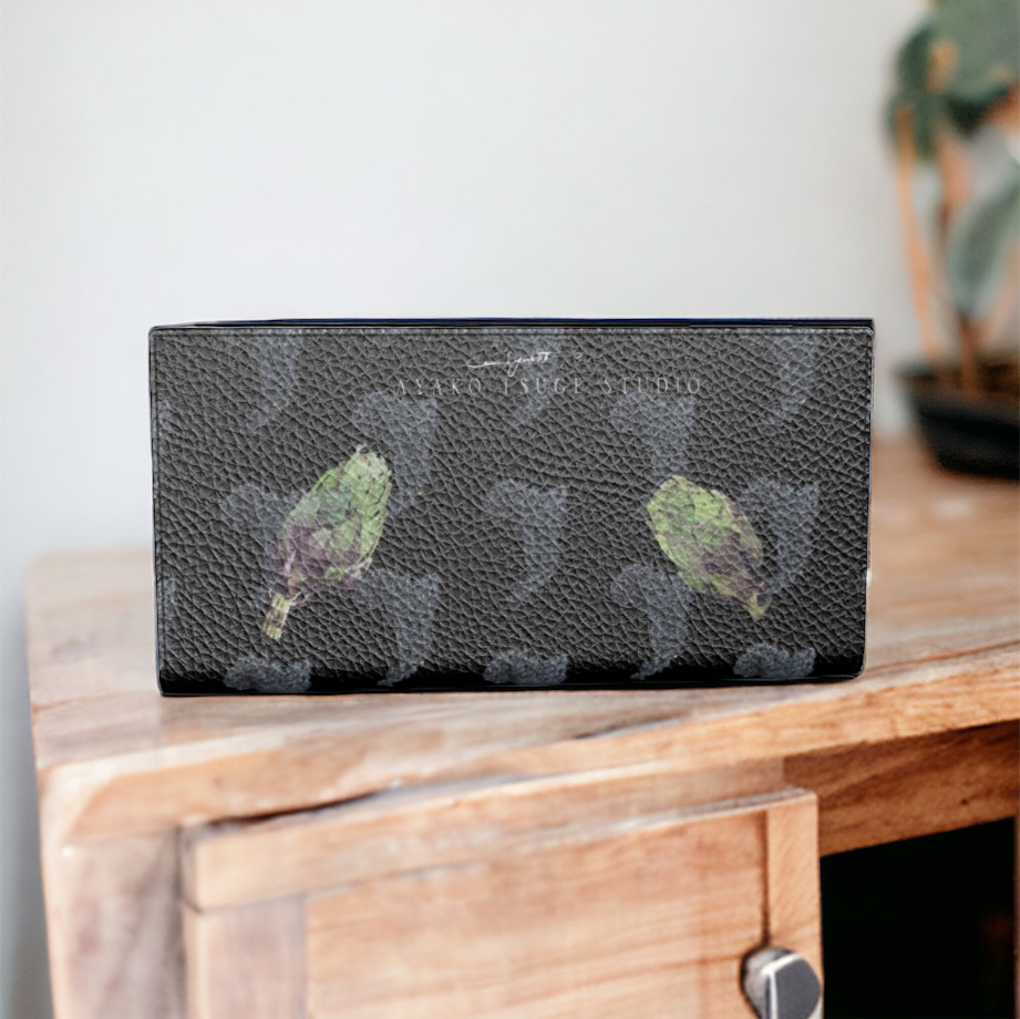 【受注生産】黒ブドウとアーティチョーク　本革長財布