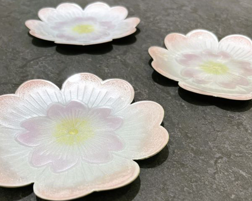 時代物 中国 七宝大皿 七宝焼 花尽くし 大 - 食器