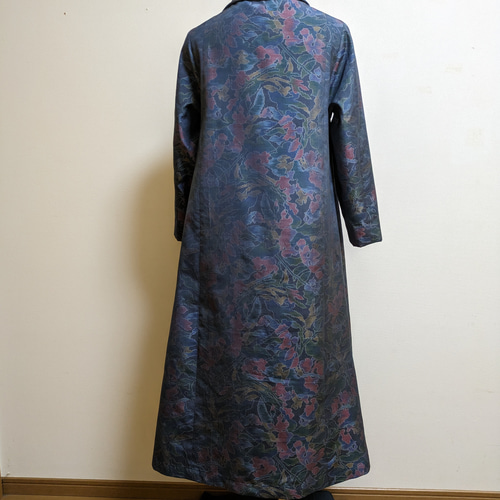 SOLD 着物リメイク ワンピース 大島紬 M〜L ワンピース さらあお SOLD 着物リメイク ワンピース 大島紬 M〜L ワンピース さらあお
