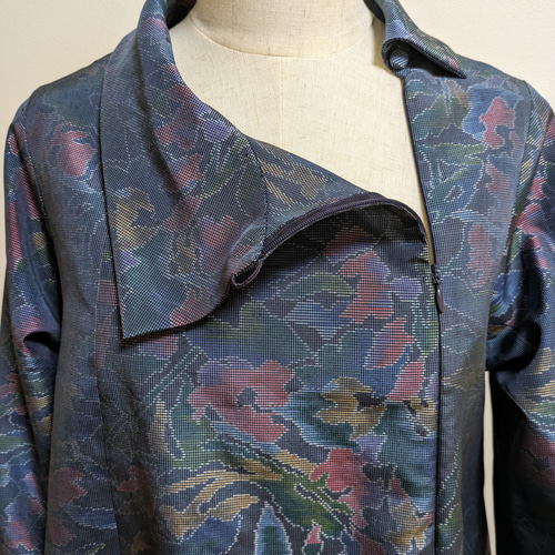 SOLD 着物リメイク ワンピース 大島紬 M〜L ワンピース さらあお SOLD 着物リメイク ワンピース 大島紬 M〜L ワンピース さらあお