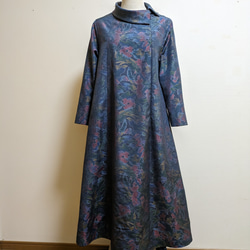 SOLD 着物リメイク ワンピース 大島紬 M〜L ワンピース さらあお