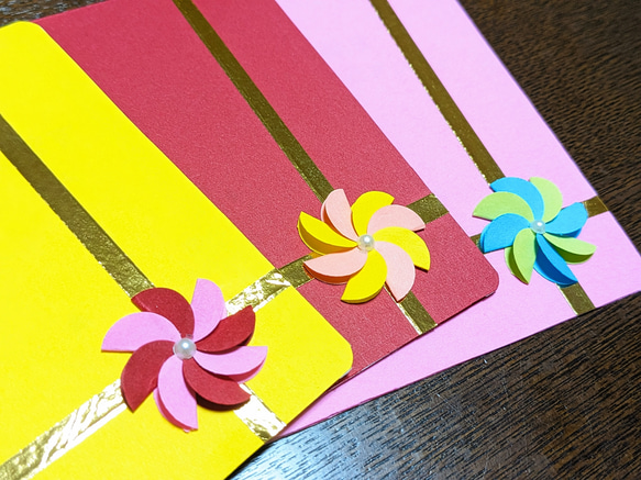 花束のお誕生日カード3枚セット【横開き】 2枚目の画像