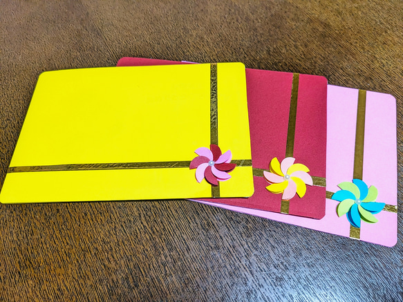花束のお誕生日カード3枚セット【横開き】 1枚目の画像