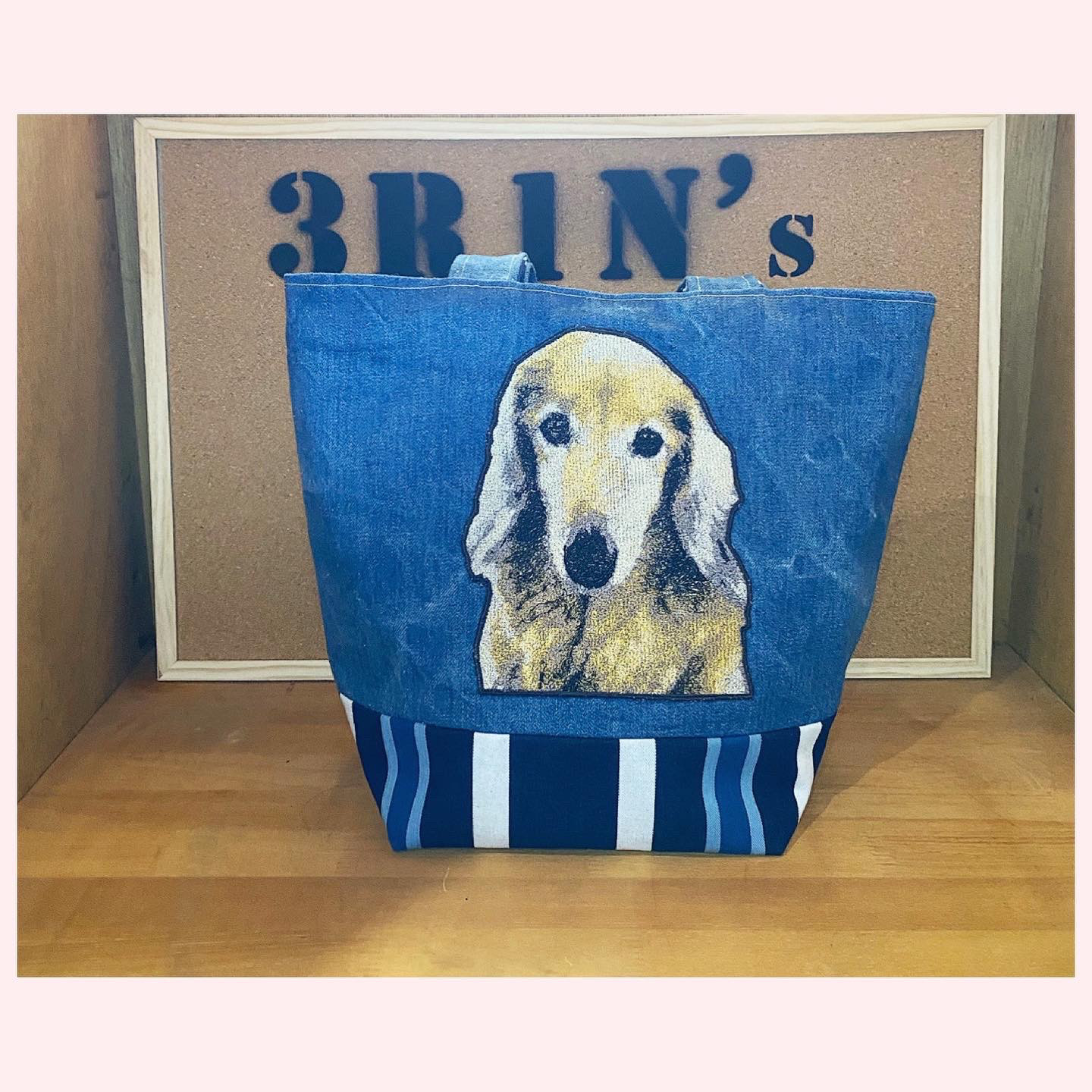 うちの子刺繍バッグ　デニムver