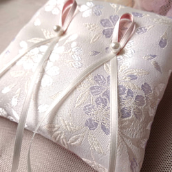 【和婚】西陣金襴生地  桜  和風リングピロー ピンク 5枚目の画像