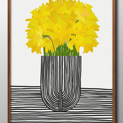 14069□アートポスター 絵画 A3サイズ『水仙 花 フラワー』イラスト