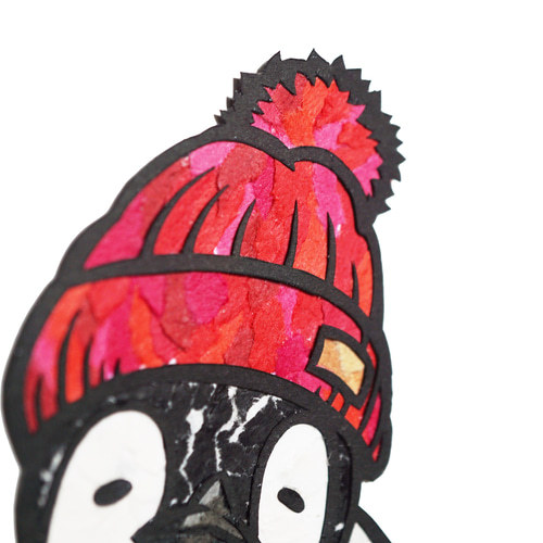 ちぎり絵×切り絵】原画アート 『co-co（ペンギンのココ）』 絵画 紙の