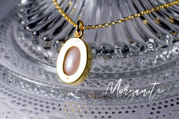 20％OFFネックレスフェア***New『Morganite』世界でひとつの天然石ネックレスsv925 + 22kgf 5枚目の画像