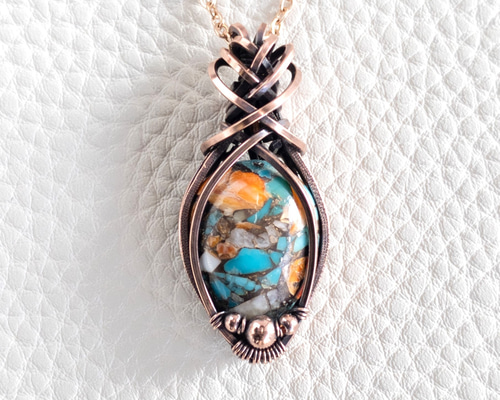 オイスターカッパーターコイズ＞ レイヤード クリスクロス ベイル  