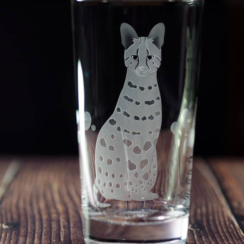 猫ビールグラス「サーバルキャット」 ビアグラス・ジョッキ 自由工房