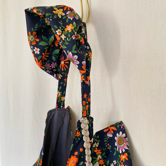 flower frill shoulder bag  (navy) 15枚目の画像