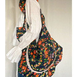 flower frill shoulder bag  (navy) 5枚目の画像