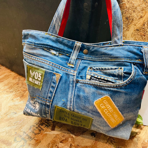 ♾専用♾ ふんわりトートバッグ▸︎▹︎デニムリメイク▸︎▹︎ハンドメイド 楽天市場】SDGs リメイクデニムトート 店頭で爆売れ中の でか