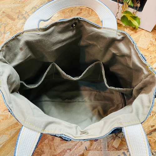 デニムリメイクトートバッグ ハンドメイド トートバッグ M.MARI