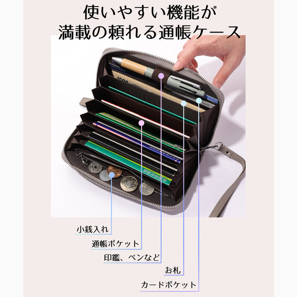 通帳ケース 磁気 防止 財布 スキミング防止 合皮 お薬手帳ケース 通帳入れ カードケース RFID 財布 9枚目の画像