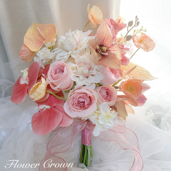 ウェディングブーケ アーティフィシャルフラワー バラ アーティフィシャルフラワーブーケ 結婚式 ウエディングブーケ 前撮り