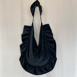 frill shoulder bag  （black velor) 10枚目の画像