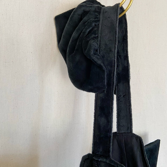 frill shoulder bag  （black velor) 16枚目の画像