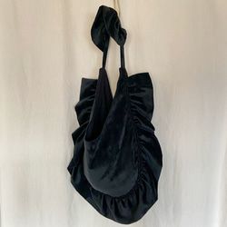 frill shoulder bag  （black velor) 12枚目の画像