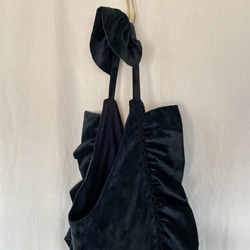 frill shoulder bag  （black velor) 15枚目の画像