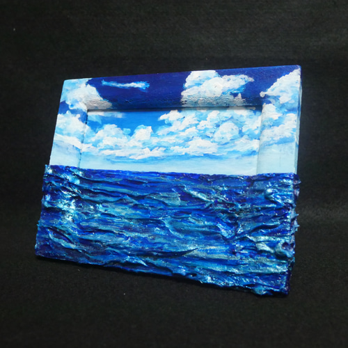 油絵・油彩画『エーゲ海』 中島達幸「 青い海のエーゲ海 」 油絵 ・ 油彩画 F4 ( 4号
