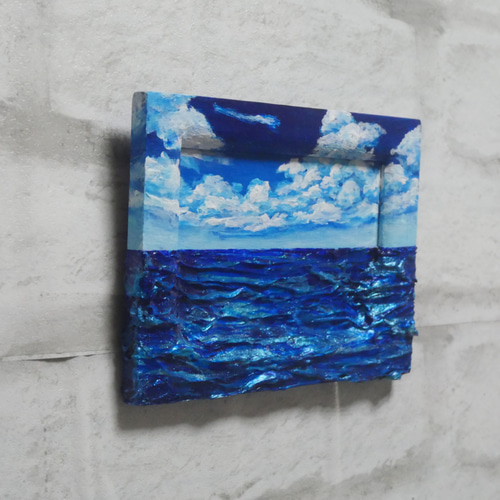 油絵 油彩 油彩画 絵 絵画 ミニ絵画【海】 絵画 HR 通販