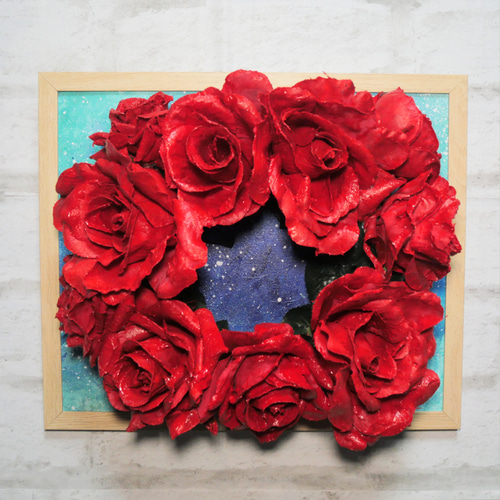 油絵 油彩 油彩画 絵 絵画 【薔薇リース】 油絵 油彩 油彩画 絵 絵画 【薔薇リース】 【公式通販】