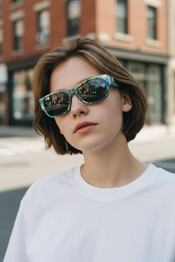 ターコイズボタニカルのサングラス 3枚目の画像