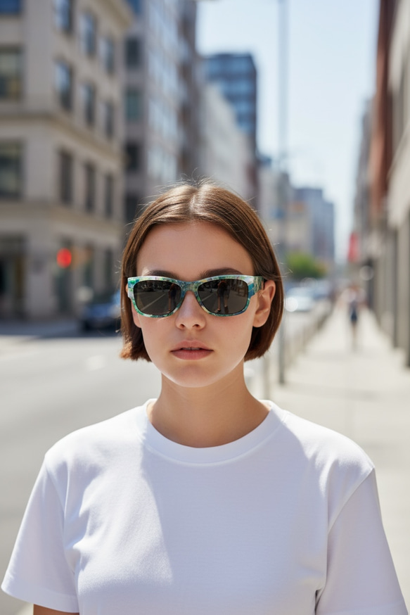 ターコイズボタニカルのサングラス 5枚目の画像