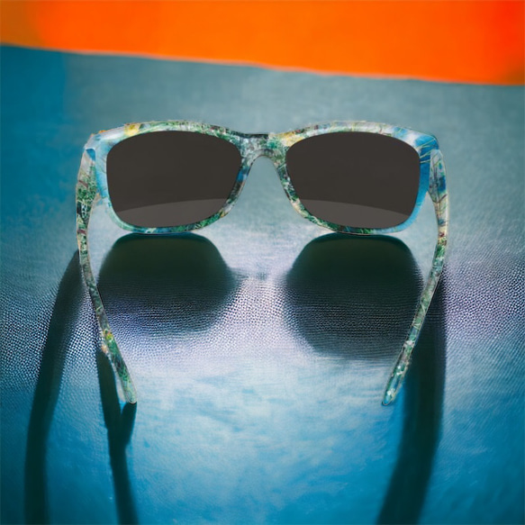 【受注製作】ターコイズボタニカルのサングラス 1枚目の画像