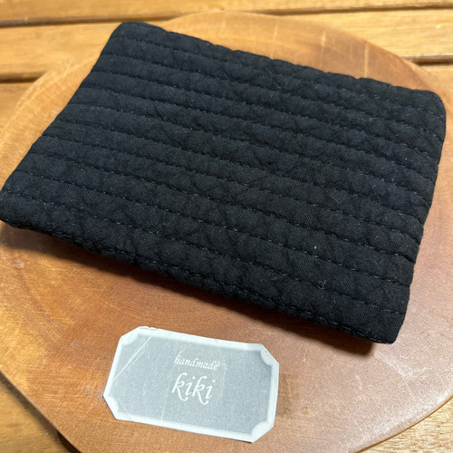 ポケットティッシュケース ブラック刺繍×ヌビ（ブラック） マルチ