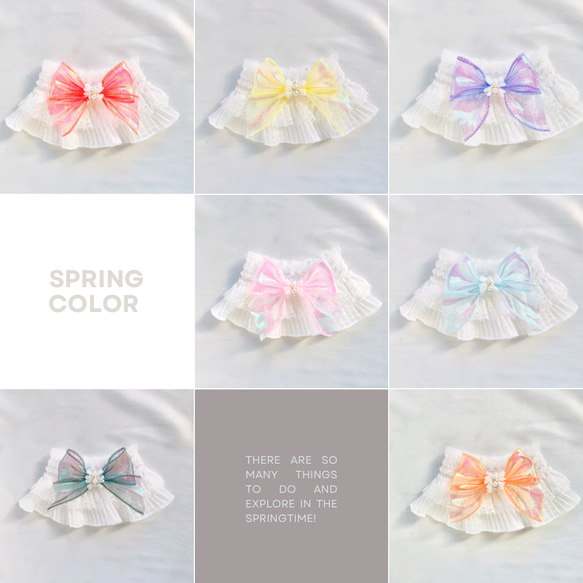 おめかし3wayケープ【Spring Color】（誕生日、つけ襟、スタイ、犬、猫