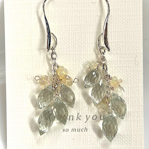 グリーンアメジスト エチオピアンオパール シルバー925ピアス ピアス