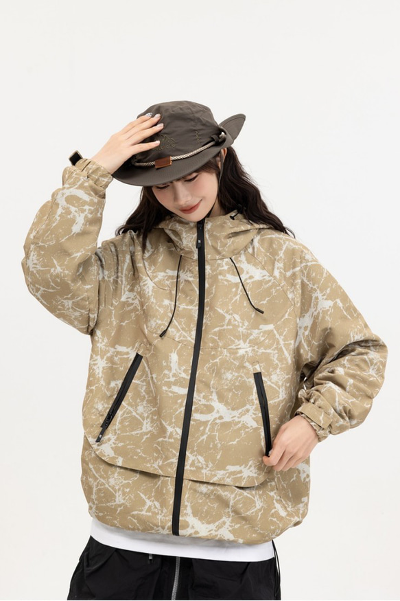 メンズ・レディース兼用·山系アウトドアハットジャケット迷彩服パーカー W162 5枚目の画像