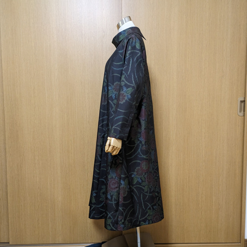 249 手染め大輔 着物リメイク 大島 ワンピース ストール付