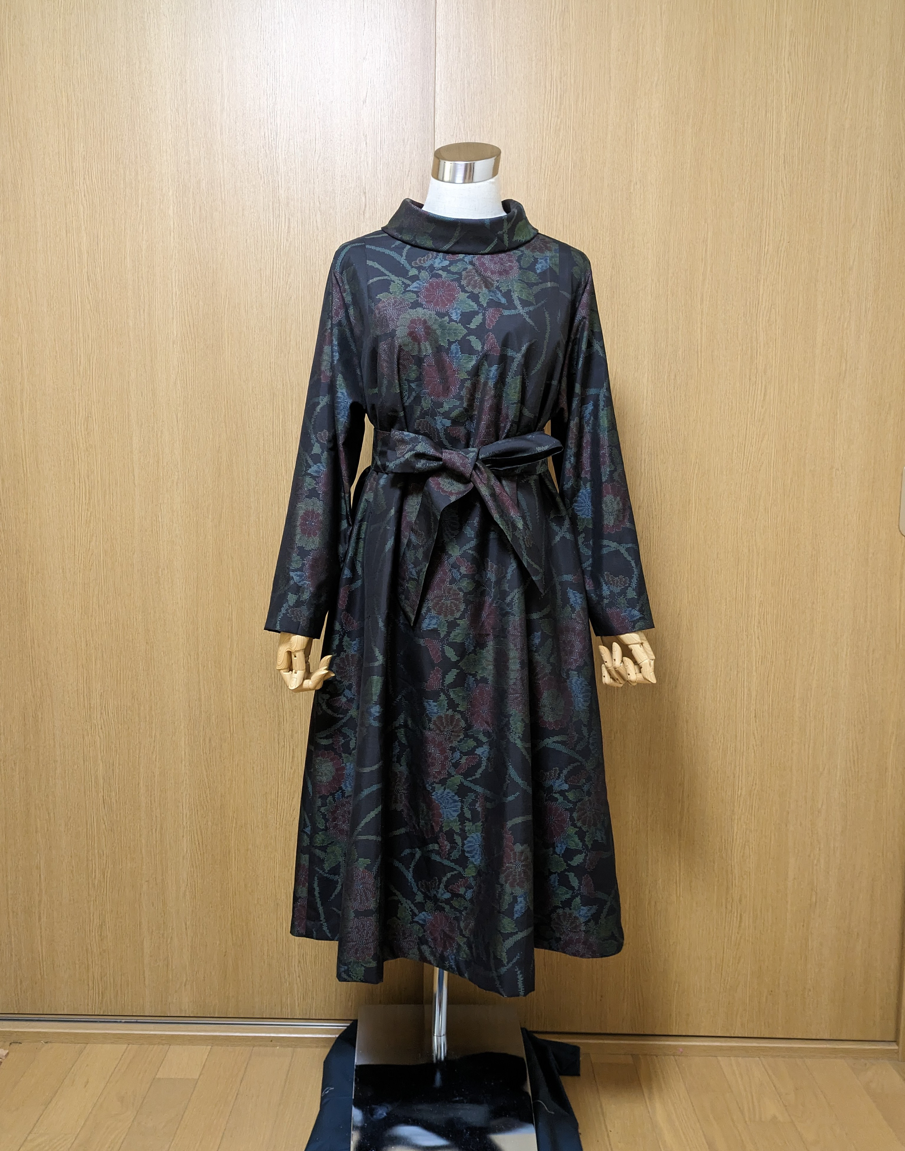 SOLD　着物リメイク　ワンピース　大島紬　L〜LL