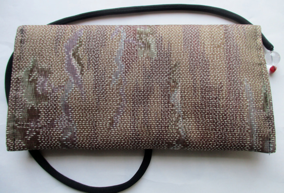 ７５４４　色大島紬の着物で作った和風財布・ポーチ＃送料無料 4枚目の画像