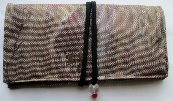 ７５４４　色大島紬の着物で作った和風財布・ポーチ＃送料無料 1枚目の画像