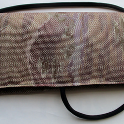 ７５４４　色大島紬の着物で作った和風財布・ポーチ＃送料無料 3枚目の画像