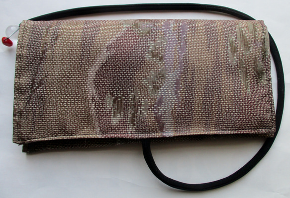 ７５４４　色大島紬の着物で作った和風財布・ポーチ＃送料無料 3枚目の画像